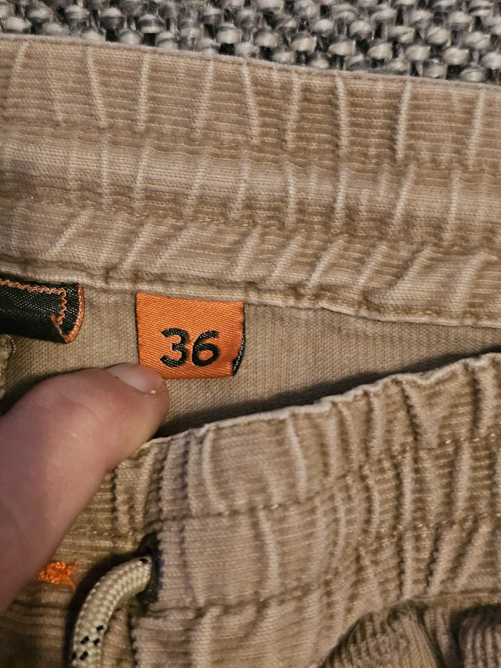 Howler Brothers Tan Corduroy Designer Drawstring Shorts Orange Accent Size 36 - Picture 5 of 7